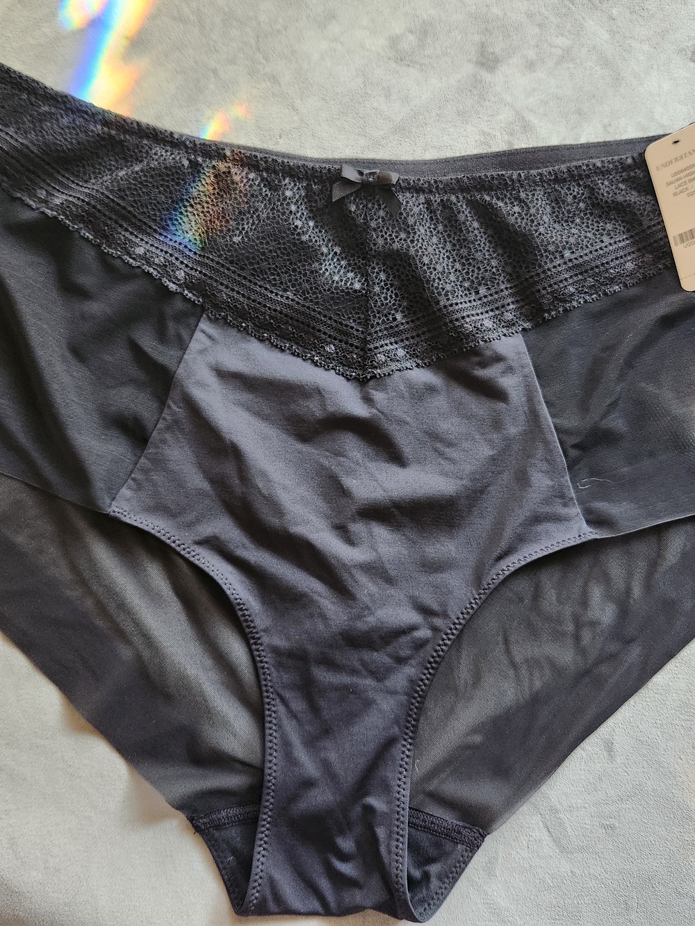 NWT - Panties - Understance Salma High-Rise Lace Bikini Brief Black